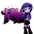 Size: 3500x3500 | Tagged: safe, artist:fj-c, twilight sparkle, equestria girls, g4, belly button, clothes, female, graffiti, high res, midriff, skirt, solo