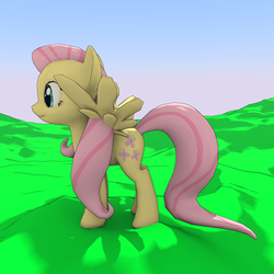 Size: 3000x3000 | Tagged: safe, artist:lavik1988, fluttershy, g4, 3d, female, high res, solo