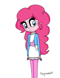 Size: 1452x1892 | Tagged: safe, artist:turquoise01, pinkie pie, g4, alternate clothes, clothes, female, looking at you, solo, sweater