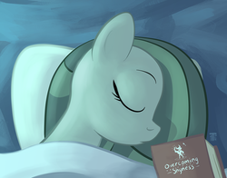 Size: 1100x863 | Tagged: safe, artist:1trick, part of a set, iron will, marble pie, g4, 1trickpone's sleeping ponies, book, earthbound, eyes closed, female, part of a series, sleeping, solo