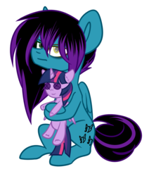 Size: 1024x1207 | Tagged: safe, artist:despotshy, twilight sparkle, oc, oc:despy, alicorn, pony, g4, hug, plushie, simple background, transparent background, twilight sparkle (alicorn)