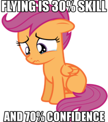 Size: 676x768 | Tagged: safe, edit, edited screencap, screencap, scootaloo, pegasus, pony, g4, top bolt, caption, crying, female, image macro, looking down, meme, sad, scootaloo can't fly, scootasad, simple background, solo, text, transparent background, vector