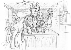 Size: 842x600 | Tagged: safe, artist:agm, twilight sparkle, g4, black and white, food, grayscale, ice cream, monochrome, traditional art