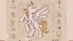 Size: 1920x1080 | Tagged: safe, screencap, pegasus, pony, g4, top bolt, anatomy, anatomy lesson, chart, formula, math, solo, vitruvian man