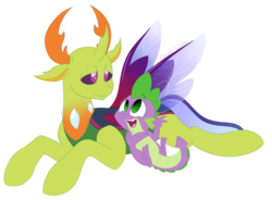 Size: 1280x942 | Tagged: safe, artist:chub-wub, spike, thorax, changedling, changeling, g4, to where and back again, king thorax
