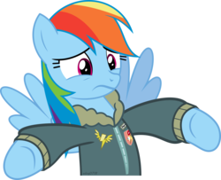 Size: 4407x3582 | Tagged: safe, artist:adog0718, rainbow dash, g4, top bolt, bomber jacket, female, high res, simple background, solo, transparent background, vector