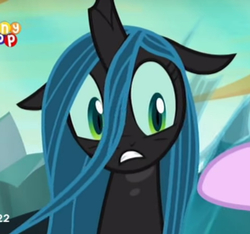 Size: 579x543 | Tagged: safe, screencap, queen chrysalis, changeling, changeling queen, g4, to where and back again, cropped, cute, cutealis, female, hesitant, solo focus