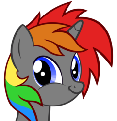 Size: 1140x1182 | Tagged: safe, artist:wellfugzee, derpibooru exclusive, oc, oc only, oc:krylone, close-up, faic, looking at you, meme, rainbow hair, simple background, smirk, solo, transparent background, twiface, vector, wrong neighborhood