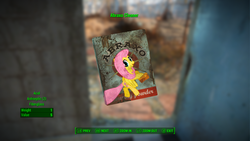 Size: 1280x720 | Tagged: safe, screencap, fluttershy, pony, g4, fallout 4, game mod, laundry detergent, xbox one