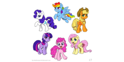 Size: 4000x2000 | Tagged: safe, artist:altalector, artist:kp-shadowsquirrel, color edit, edit, applejack, fluttershy, pinkie pie, rainbow dash, rarity, twilight sparkle, pony, g4, colored, mane six