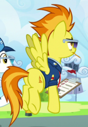 Size: 404x584 | Tagged: safe, screencap, spitfire, pony, g4, top bolt, butt, cropped, female, mare, plot