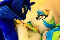 Size: 1200x800 | Tagged: safe, artist:hutouluosha, artist:rainbow scratch, artist:yukandasama, princess celestia, princess luna, g4, fursuit, irl, photo, rainbow scratch(coser), yukandasama(coser)