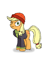 Size: 3300x4200 | Tagged: safe, artist:mremerald34, applejack, earth pony, pony, g4, my little pony: friendship is magic, ppov, captain jackbeard, female, one eye closed, simple background, solo, transparent background