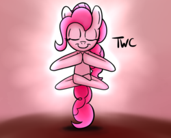 Size: 1024x829 | Tagged: safe, artist:tellytoon, artist:tellywebcartoons, pinkie pie, g4, 30 minute art challenge, eyes closed, female, meditating, meditation, solo