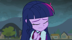 Size: 852x480 | Tagged: safe, edit, edited screencap, screencap, sci-twi, sunset shimmer, twilight sparkle, equestria girls, g4, my little pony equestria girls: friendship games, my little pony equestria girls: legend of everfree, animated, female, gif, loose hair, out of context