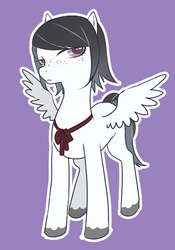 Size: 343x489 | Tagged: safe, artist:牛【仕事募集中】, oc, oc only, pony, danganronpa, mukuro ikusaba, pixiv, ponified, solo