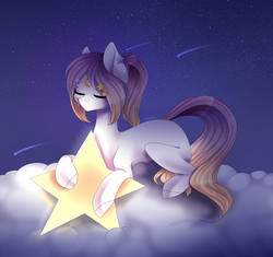 Size: 3888x3649 | Tagged: safe, artist:dreamydoll96, oc, oc only, pony, high res, shooting star, solo, stars, tangible heavenly object