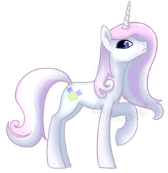 Size: 1299x1340 | Tagged: safe, artist:darkodraco, fleur-de-lis, pony, unicorn, g4, female, looking back, mare, simple background, solo, transparent background, watermark
