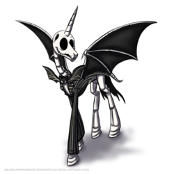 Size: 500x500 | Tagged: safe, artist:atomi-cat, skeleton pony, bone, jack skellington, ponified, skeleton, solo, the nightmare before christmas