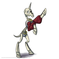 Size: 500x500 | Tagged: safe, artist:atomi-cat, skeleton pony, bone, medievil, ponified, sir daniel fortesque, skeleton, solo