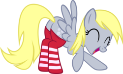 Size: 6000x3627 | Tagged: safe, artist:slb94, derpy hooves, pegasus, pony, g4, bubble butt, butt, clothes, cute, female, happy, mare, plot, simple background, socks, solo, striped socks, transparent background, vector