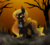 Size: 1024x912 | Tagged: safe, artist:blackblood-queen, oc, oc only, oc:regina liliac, bat pony, pony, commission, eyeshadow, fangs, fog, lipstick, looking at you, makeup, nightmare night, solo, tree