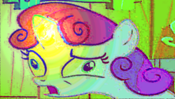 Size: 1920x1080 | Tagged: safe, artist:trunsako9, sweetie belle, g4, drugs, female, lsd, psychedelic, solo, wallpaper, wat