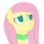 Size: 650x650 | Tagged: safe, artist:redintravenous, artist:scriptkitty, fluttershy, pegasus, pony, g4, blushing, bust, collar, empty eyes, female, looking up, mare, no catchlights, no pupils, portrait, simple background, solo, transparent background