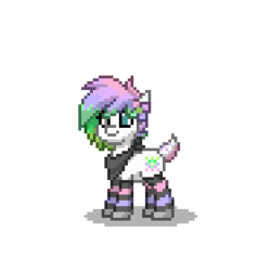 Size: 280x280 | Tagged: safe, oc, oc only, oc:winter aurora, deer, deer pony, original species, pony, pony town, clothes, simple background, socks, solo, striped socks, transparent background