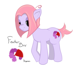 Size: 1600x1461 | Tagged: safe, artist:underwoodart, oc, oc only, oc:feather bogart, earth pony, pony, ahoge, black sclera, bob, cutie mark, earth pony oc, pink mane, purple coat, short tail, simple background, solo, tail, transparent background