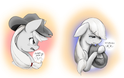 Size: 1522x960 | Tagged: safe, artist:eindev, applejack, g4, angry, crying, female, monochrome, partial color, sad, solo