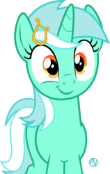 Size: 1600x2527 | Tagged: safe, artist:arifproject, lyra heartstrings, pony, unicorn, g4, cute, female, hairpin, looking at you, lyrabetes, show accurate, simple background, smirk, smirk pone collection, solo, transparent background, vector