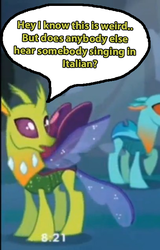 Size: 407x637 | Tagged: safe, edit, edited screencap, screencap, cornicle, lokiax, changedling, changeling, g4, to where and back again, background changeling, cropped, speech bubble, spread wings, wings, winx club
