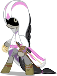 Size: 4248x5687 | Tagged: safe, artist:zacatron94, octavia melody, earth pony, pony, g4, absurd resolution, assassin's creed, bipedal, clothes, costume, female, nightmare night costume, simple background, solo, transparent background, vector