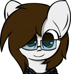 Size: 1798x1879 | Tagged: safe, artist:darksoma, oc, oc only, oc:morgan, pony, clothes, cute, glasses, happy, plaid shirt, ponified, ponysona, shirt, simple background, smiling, solo, transparent background, vector
