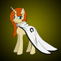 Size: 1000x1000 | Tagged: safe, oc, oc only, pony, unicorn, cloak, clothes, cult of void, female, filly, solo, symbol