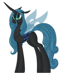 Size: 725x886 | Tagged: artist needed, source needed, safe, queen chrysalis, changeling, changeling queen, g4, female, floppy ears, simple background, solo, transparent background