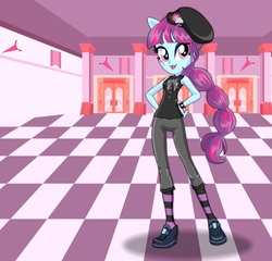 Size: 623x598 | Tagged: safe, artist:kimpossiblelove, sunny flare, equestria girls, g4, alternate hairstyle, female, solo