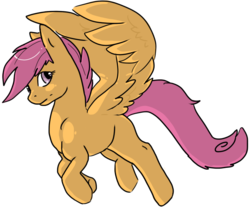 Size: 704x582 | Tagged: safe, artist:mrxbluexkarlyle, scootaloo, pegasus, pony, g4, blank flank, female, large wings, scootaloo can fly, simple background, solo, transparent background