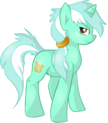 Size: 1124x1275 | Tagged: safe, alternate version, artist:mrxbluexkarlyle, lyra heartstrings, pony, unicorn, g4, alternate hairstyle, female, looking back, simple background, smiling, solo, transparent background