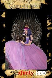 Size: 533x800 | Tagged: safe, artist:lochlan o'neil, twilight sparkle, human, g4, clothes, cosplay, costume, game of thrones, irl, irl human, iron throne, photo, solo