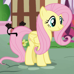 Size: 503x503 | Tagged: safe, screencap, fluttershy, pinkie pie, pegasus, pony, the one where pinkie pie knows, animated, blinking, cute, female, gif, shyabetes, solo focus