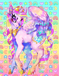 Size: 548x700 | Tagged: safe, artist:suippumato, princess cadance, g4, color porn, female, psychedelic, solo, unshorn fetlocks