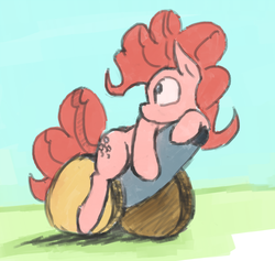 Size: 834x790 | Tagged: safe, artist:post-it, pinkie pie, g4, female, outdoors, party cannon, solo