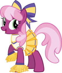 Size: 2568x3000 | Tagged: safe, artist:doctor-g, cheerilee, g4, the cart before the ponies, cheerileeder, cheerleader, clothes, female, high res, open mouth, pom pom, simple background, skirt, solo, transparent background, vector