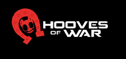 Size: 1500x700 | Tagged: safe, artist:tay-houby, black background, gears of war, hooves of war, logo, simple background