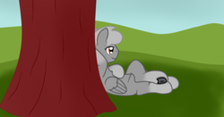 Size: 1212x633 | Tagged: safe, artist:tay-houby, oc, oc only, oc:tay, pegasus, pony, male, relaxing, solo, stallion, tree