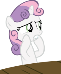 Size: 10199x12229 | Tagged: safe, artist:cyanlightning, sweetie belle, g4, twilight time, .svg available, absurd resolution, female, shocked, simple background, solo, surprised, table, transparent background, vector