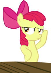 Size: 9399x13379 | Tagged: safe, artist:cyanlightning, apple bloom, earth pony, pony, g4, twilight time, .svg available, absurd resolution, female, filly, foal, simple background, solo, table, transparent background, unamused, vector