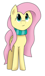 Size: 3000x5000 | Tagged: safe, artist:vicakukac200, fluttershy, pony, g4, clothes, female, scarf, simple background, solo, white background